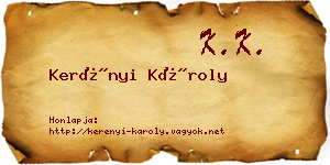 Kerényi Károly névjegykártya