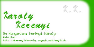 karoly kerenyi business card